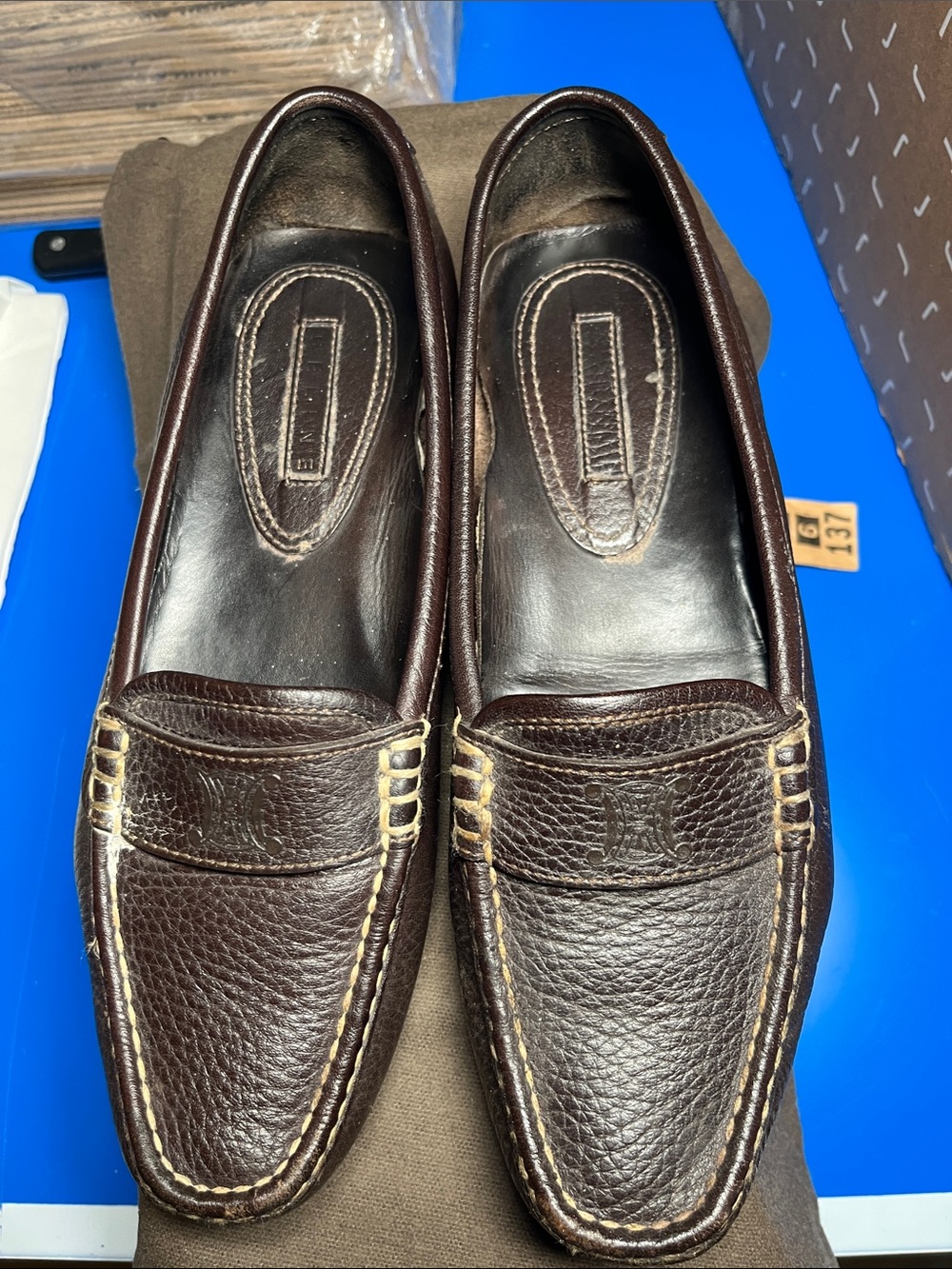 WoMen's Dark Brown Leather Slip-On Loafers